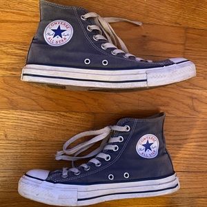 Navy blue converse all star high tops